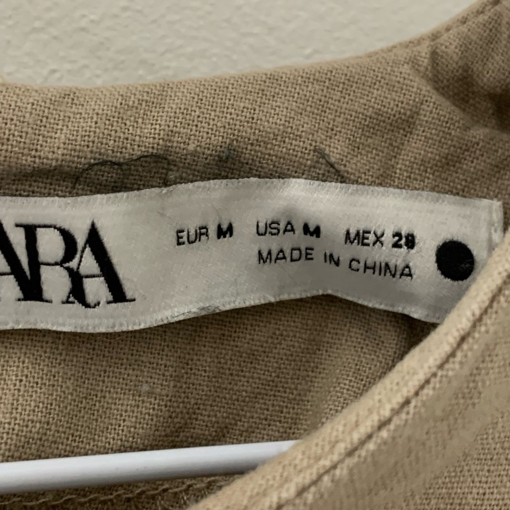 Zara cotton and linen shift dress - Picture 4 of 4